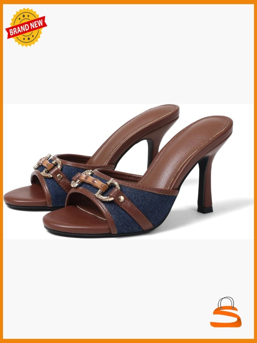 Open Toe Stiletto Mules - Women's Heeled Sandals, Slip On, Comfortable